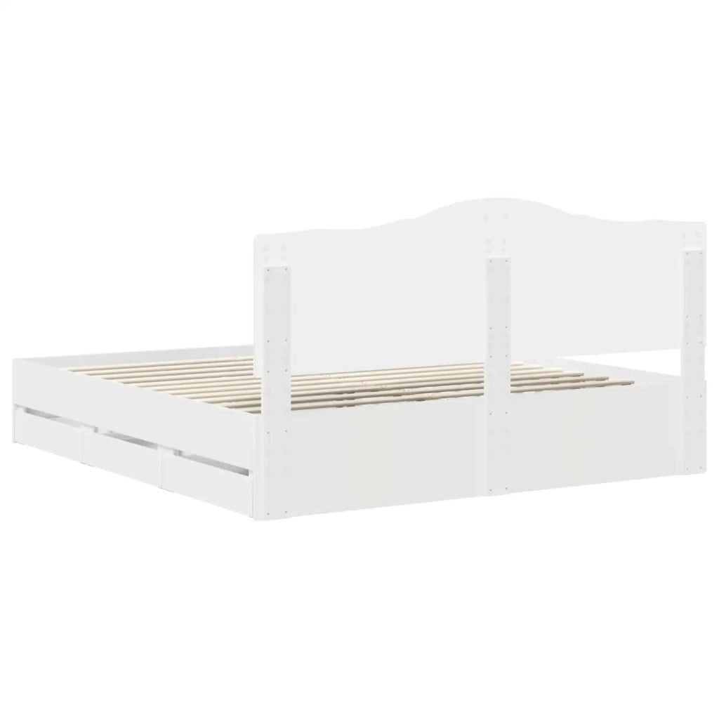 Struttura del letto Bianco 200 x 200 cm Legno Ingegnerizzato