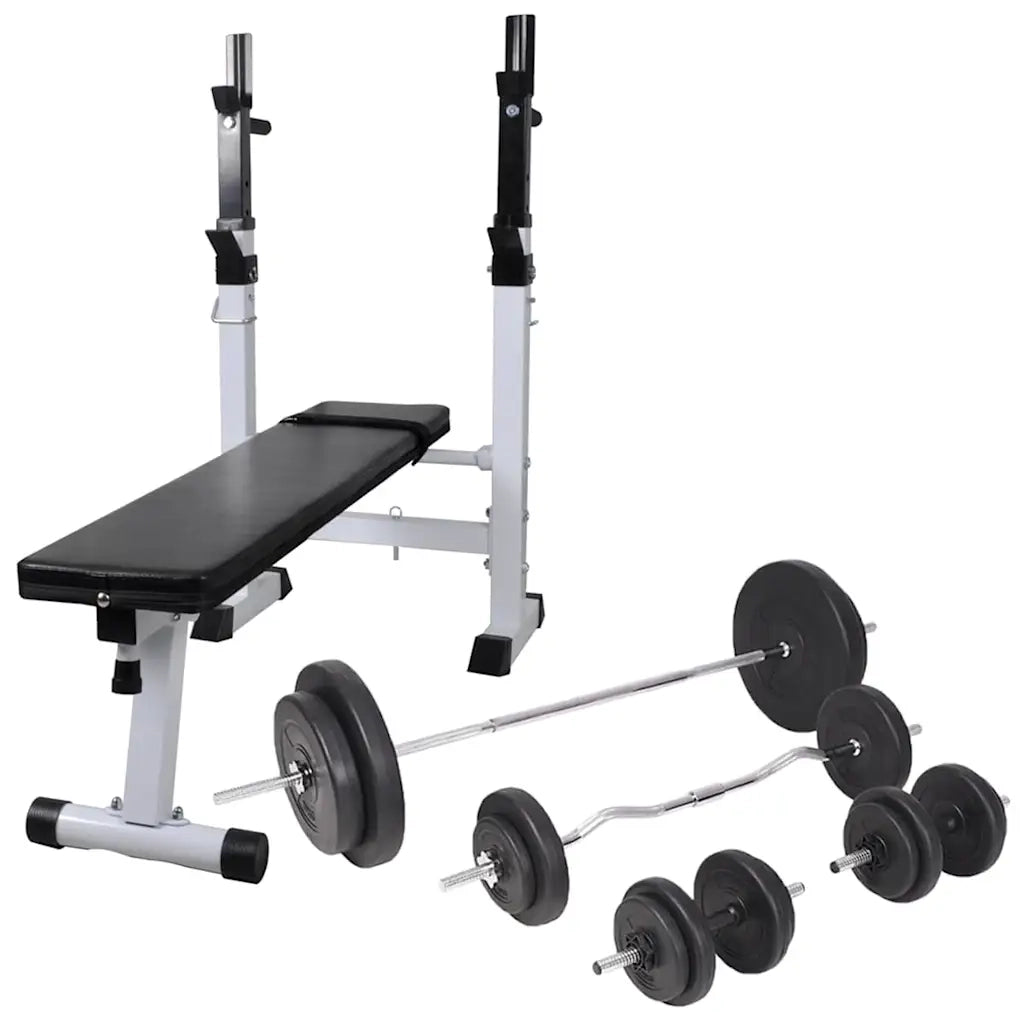 Panca Reclinabile con Rack Bilanciere e Set Manubri 90 kg cod mxl 61108