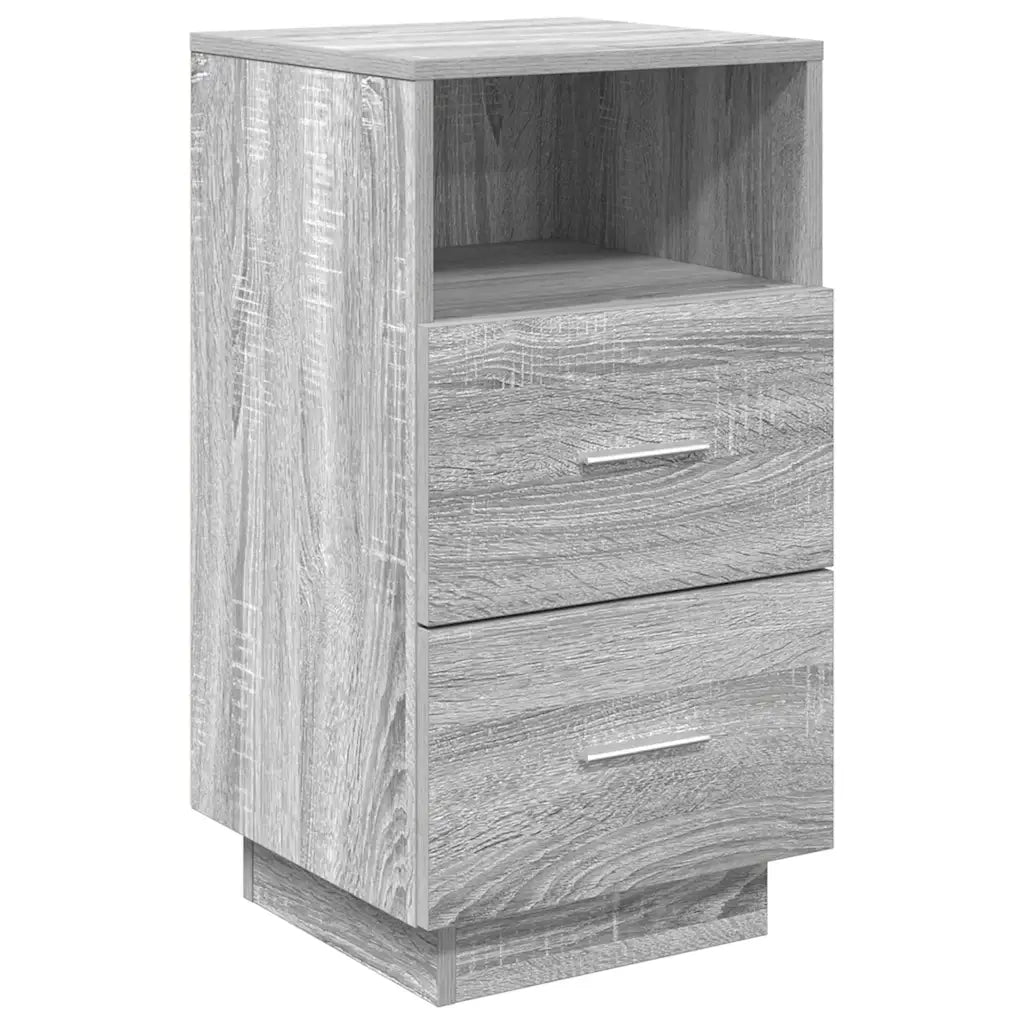 Comodini 2 pz con 2 Cassetti Grigio Sonoma 36x36x68 cm 858589