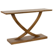 Mobile da ingresso in legno marrone fatto a mano, 120x35x74h cm