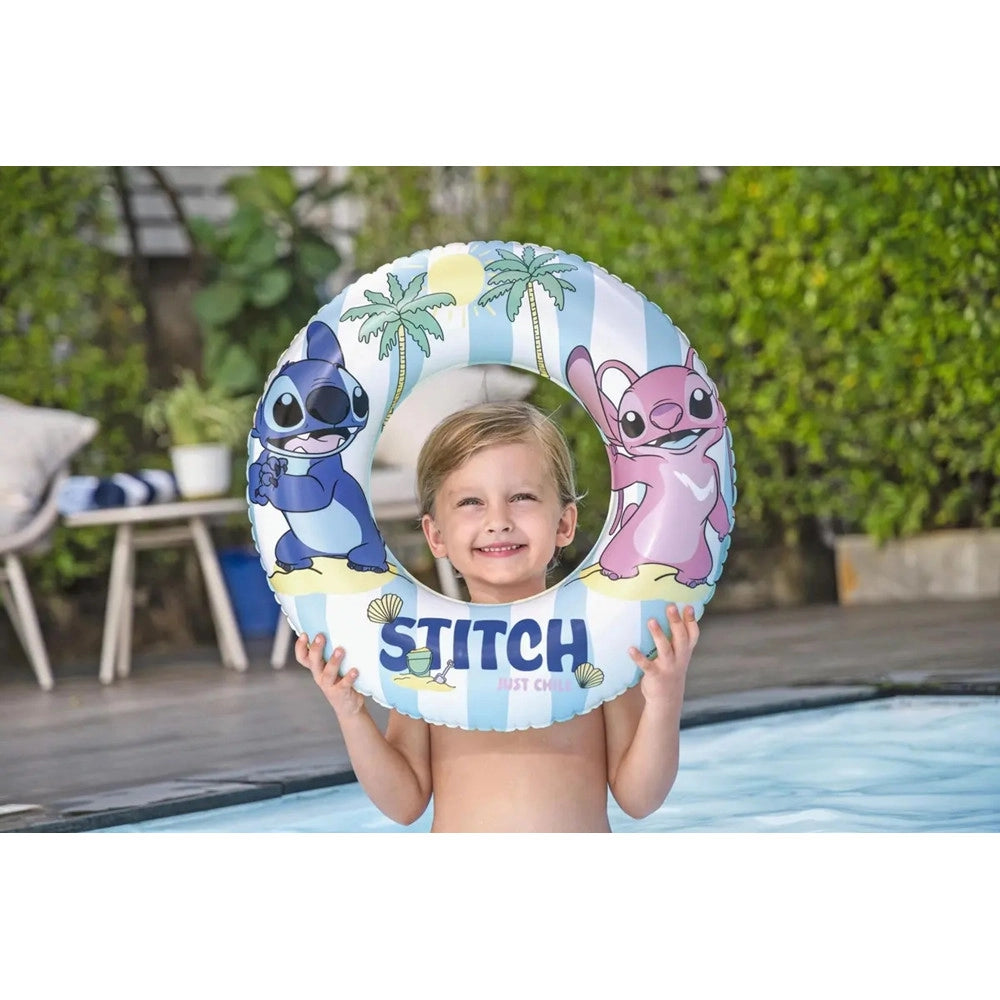 Trade Shop - Ciambella Salvagente Gonfiabile Grafica Stitch Piscina Mare Per Bambini 3-6 Anni 9104u -