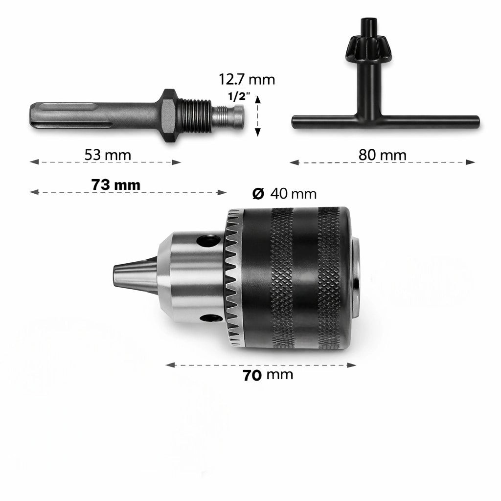 Mandrino Trapano a Cremagliera 1,5–13 mm 1/2”-20 UNF con SDS | 82733