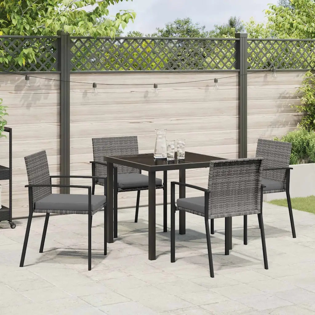Set da Pranzo per Giardino 5 pcs Grigio