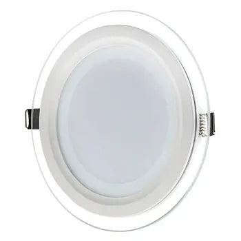 FARETTO LED PANNELLO 12 WATT INCASSO A MOLLA TONDO VETRO 3 COLORI