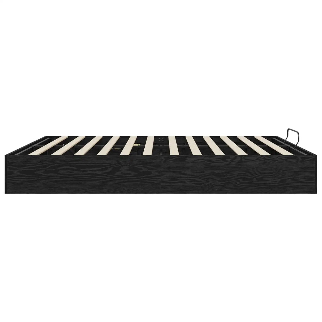 Letto ottomano con archiviazione Rovere Nero 203 x 180 x 25 cm 3409206