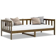 Letto singolo | Letto per adulti | Dormeuse Marrone Ambra in Legno Massello di Pino 90x200 cm