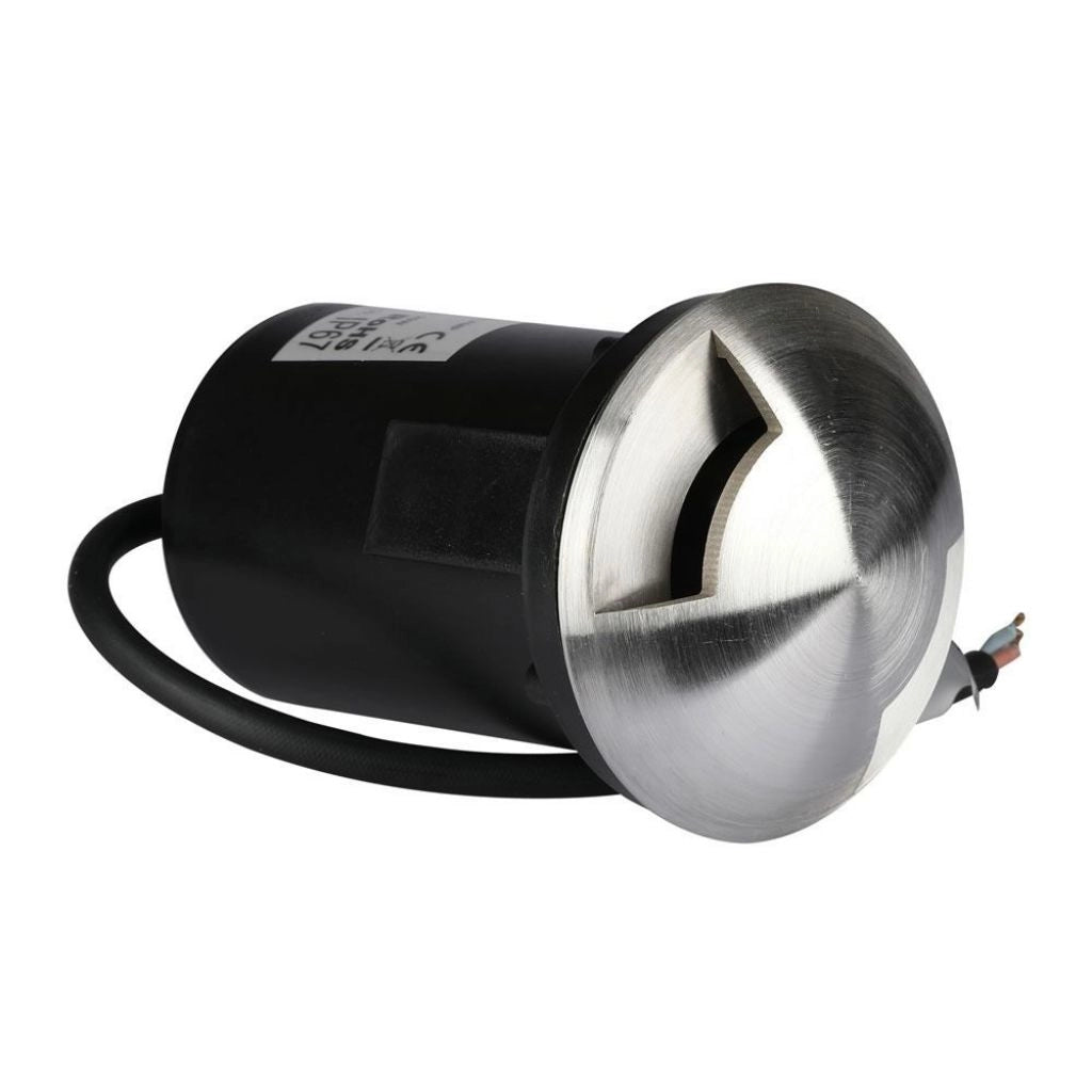 Segnapasso Carrabile Calpestabile Incasso Rotondo MR16 Nero Acciaio 2 Fascio IP65