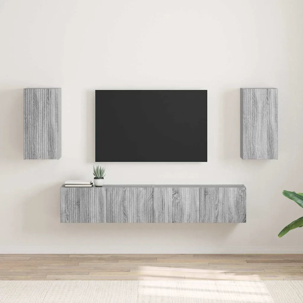 Mobile TV da parete 2 pcs Grigio Sonoma 30 x 31 x 60 cm 892282