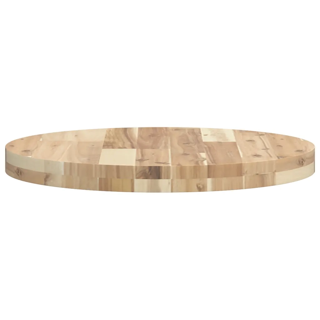 vidaXL Piano Tavolo Rotondo Ø50x4 cm in Legno Massello di Acacia
