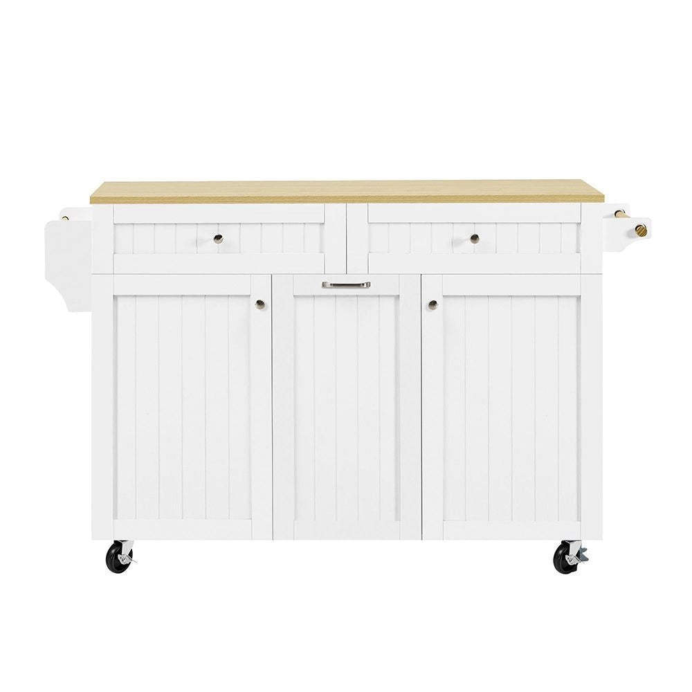 ?lot cucina mobile con ruote - Xylo - Tavolo estendibile, cassetti multifunzione, ideale per cucina e sala da pranzo, bianco