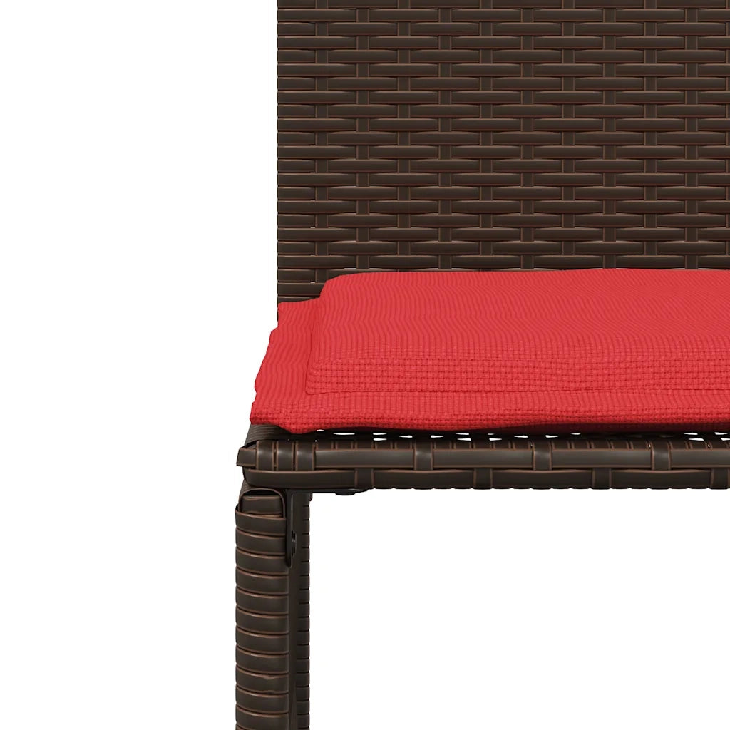 Set da pranzo da giardino da 7 pz con Cuscini in Polyrattan Marrone 369015