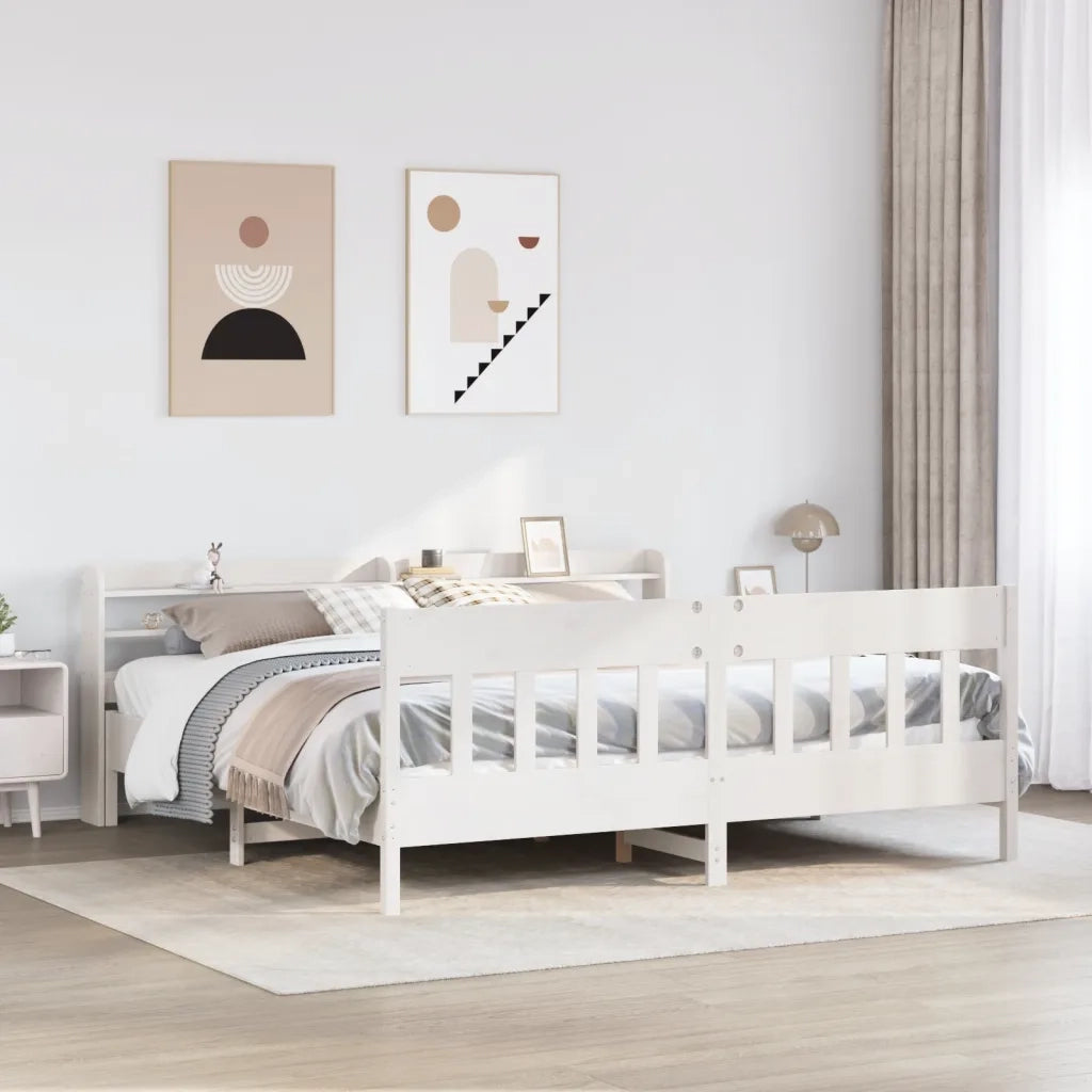 vidaXL Letto senza Materasso Bianco 180x200 cm Legno Massello di Pino