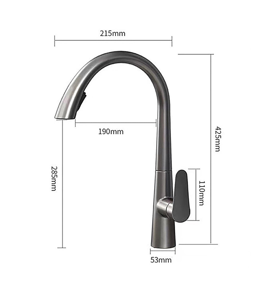 Rubinetto Cucina LH-8042 Collo di Cigno | Rame Massiccio | Estraibile 2 Modi