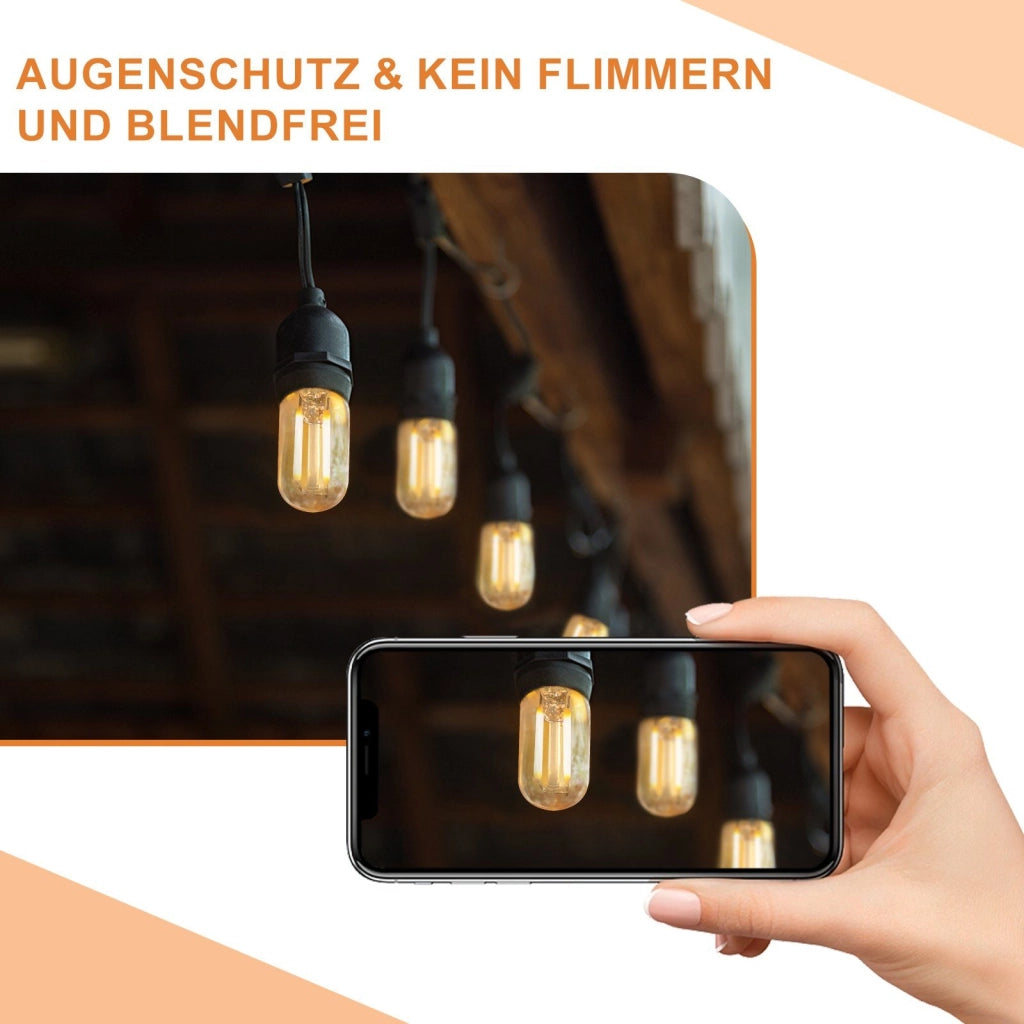 ZMH Confezione da 4 Lampade LED E14 Bianco Caldo Lampade Vintage T22 Retro Edison 2W 2700K Adatte a Portalampade