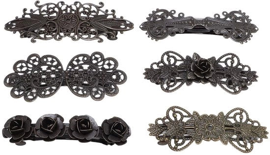 Set di Spille per Capelli Vintage - 6 pezzi - Leggero - Accessori per Capelli Francese - Ideali per Matite - Adatto per Capelli Fini
