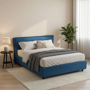 Letto Matrimoniale Brunate, Letto Matrimoniale Materasso Incluso Made in Italy, blu