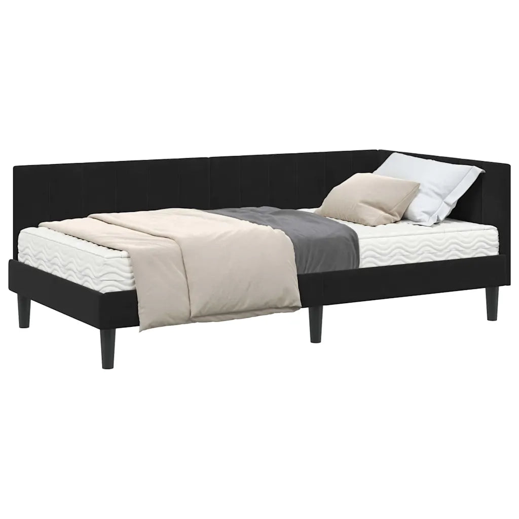 vidaXL Cornice del letto ad angolo Nero 100 x 200 cm Velluto