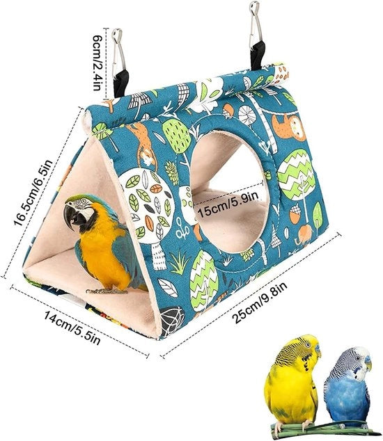 Letto per uccelli - confortevole per gli uccelli - M - blu - pelo di vetro