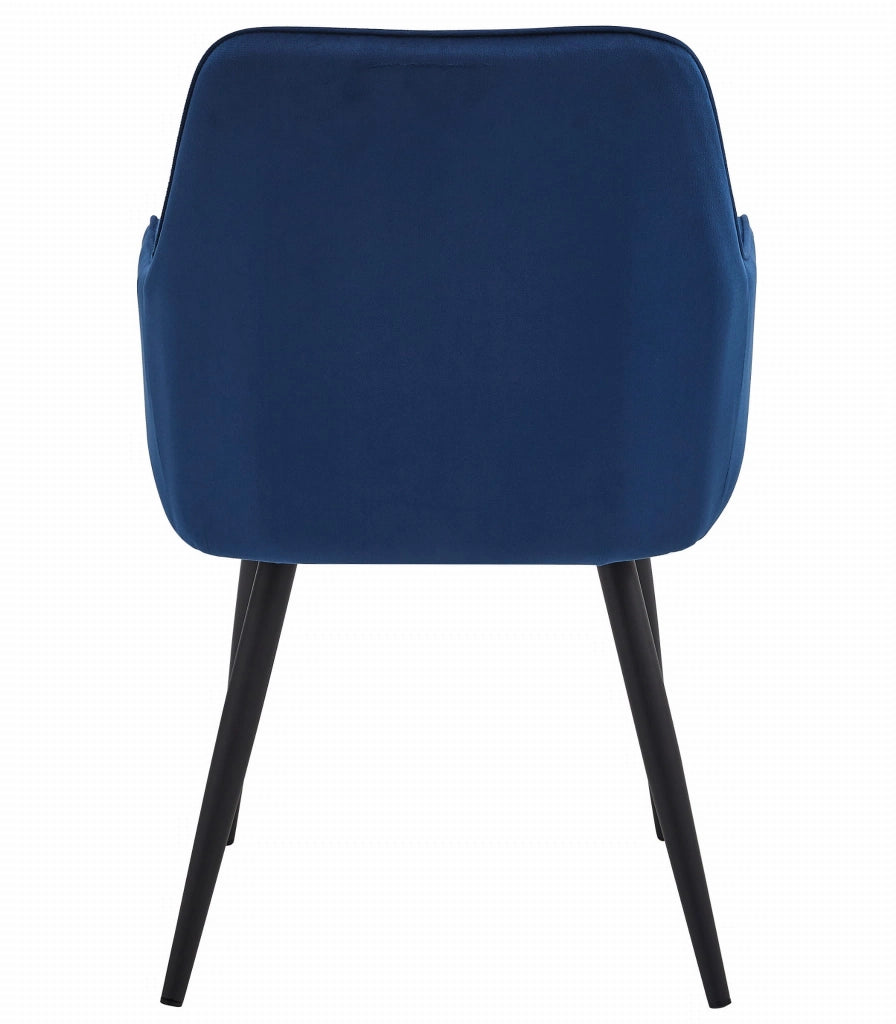 Sedie da pranzo Valora WAAV - Velluto blu navy con gambe nere x 2