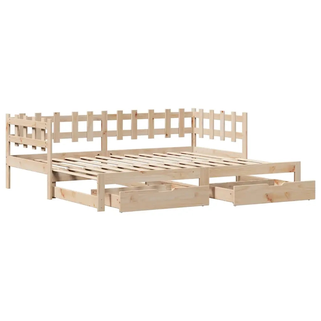 Divano Letto Estraibile con Cassetti senza Materasso 80x200 cm