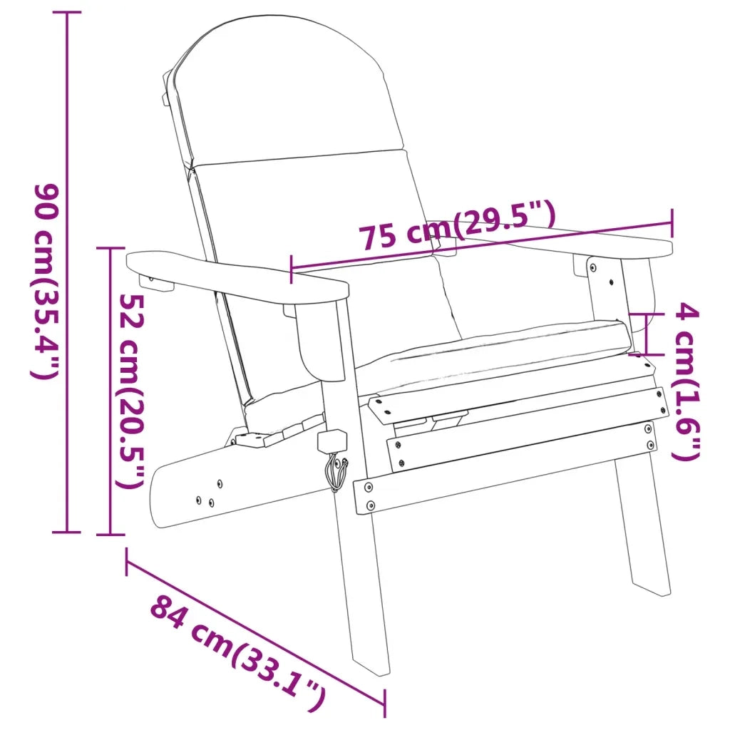 Set Salotto da Giardino Adirondack 4pz Legno Massello di Acacia 3152131