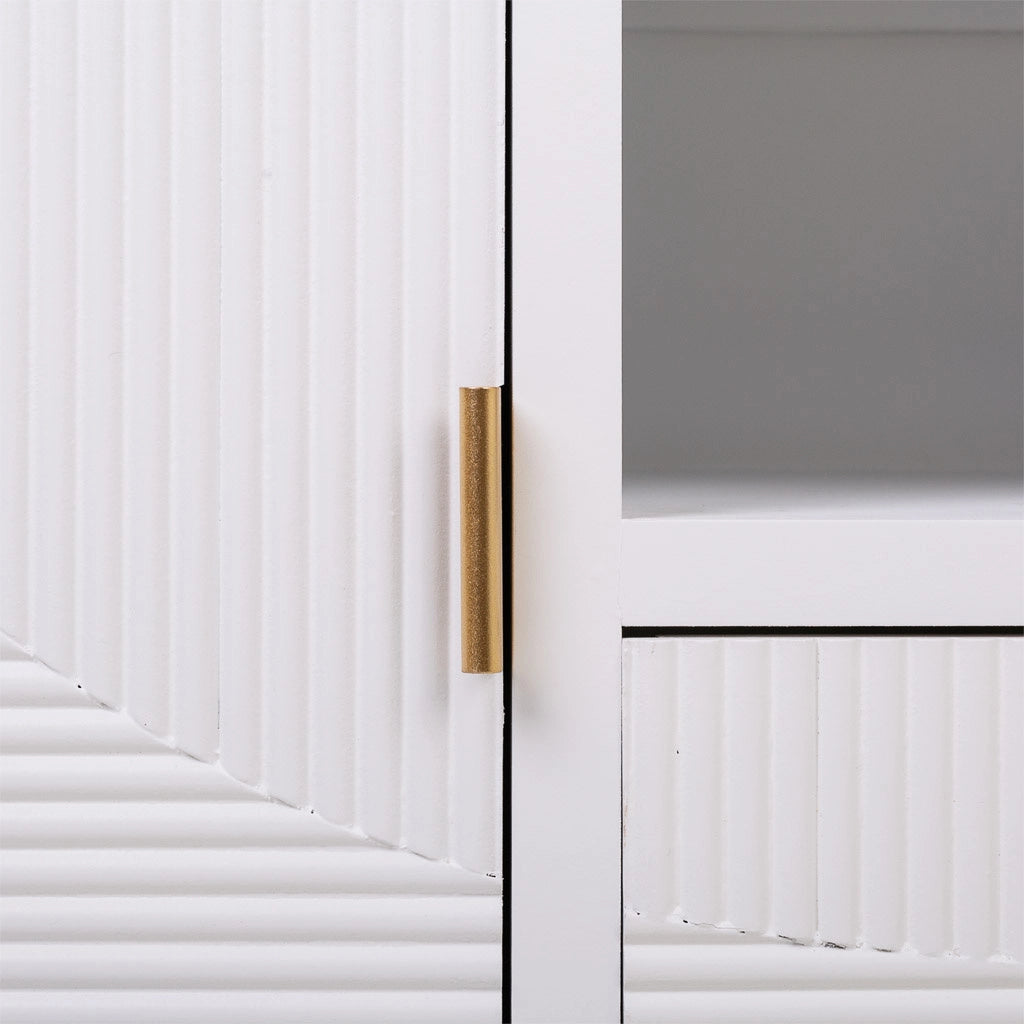 Mobile base in legno bianco 121x40,5x61,5h