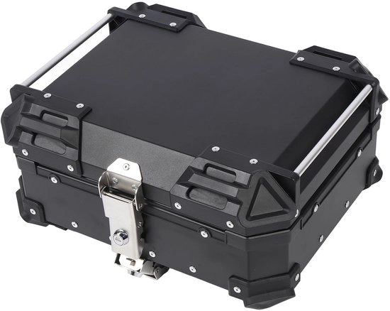 Carrello Posteriore 25 Litri - Lega di Alluminio - Impermeabile - Chiusura di Sicurezza - Universale - Pannelli Rimovibili - Cassetto del Motore