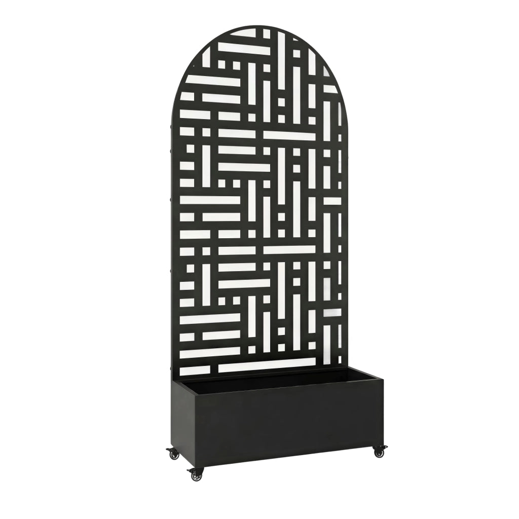 Fioriera con Spalliera Arcuata Bernalda in Acciaio 190 x 82 x 38 cm - Nero casa.pro
