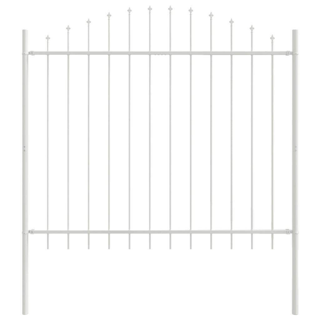 Recinzione da giardino  con cima ad arco bianca 10,2x1,5 m in acciaio