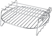 Piastra di supporto per griglia doppia lastra - grillhouder - in acciaio inossidabile - rivestimento antiscivolo - resistente al lavastoviglie - ideale per forno a microonde - griglia per griglia