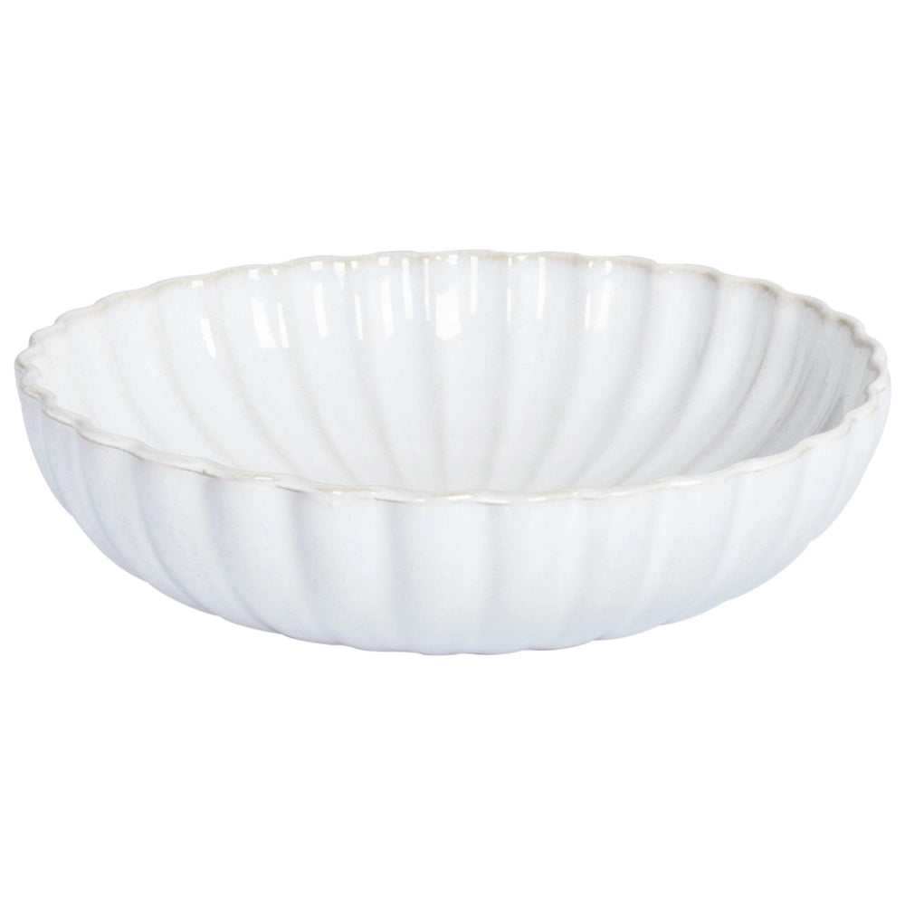 Set di 8 piatti fondi Gres bianco Kaolin fatto a mano finitura smalto reattivo Pasta Cucina Sala da pranzo