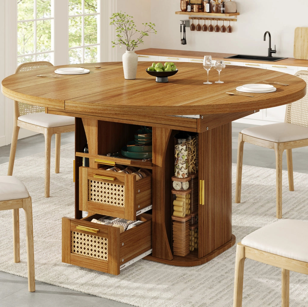 Tavolo da pranzo allungabile 118-158 cm con cassetti