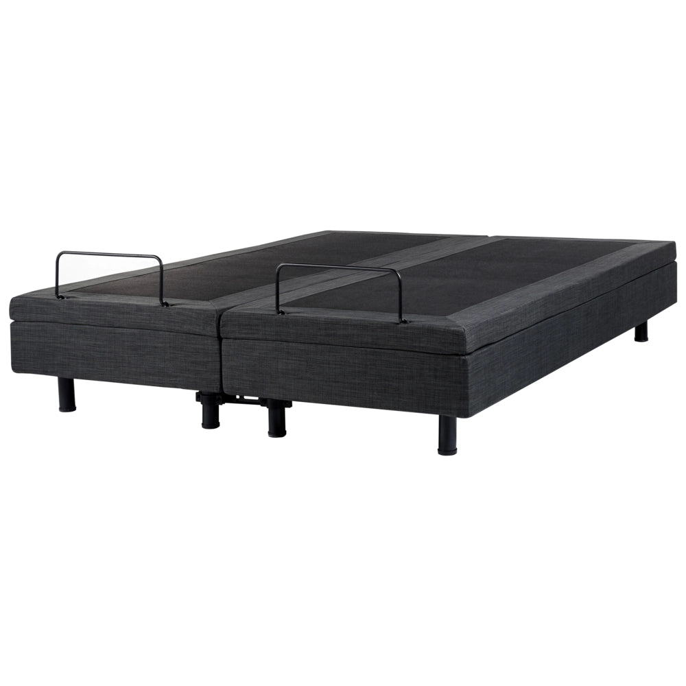 Letto elettrico singolo in poliestere grigio scuro regolabile con telecomando senza testata 160 x 200 cm stile moderno