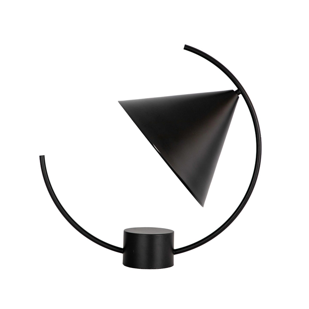 Lampada da tavolo in acciaio nero