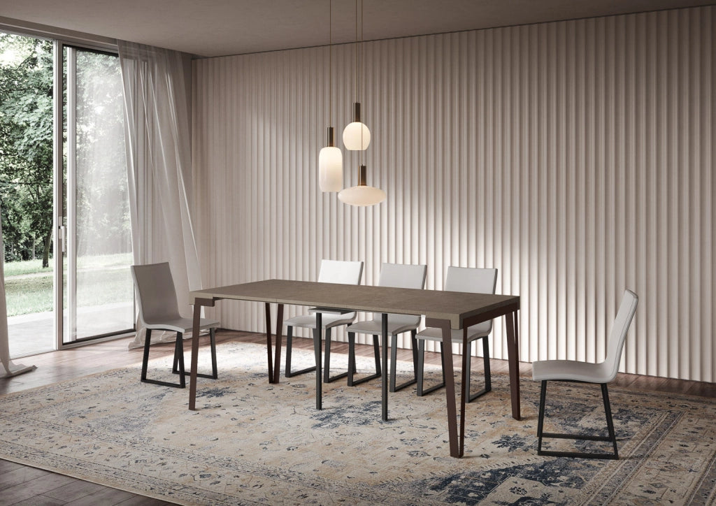 Consolle Allungabile 90-196x40x77 cm Rio Small Tortora Telaio Ruggine
