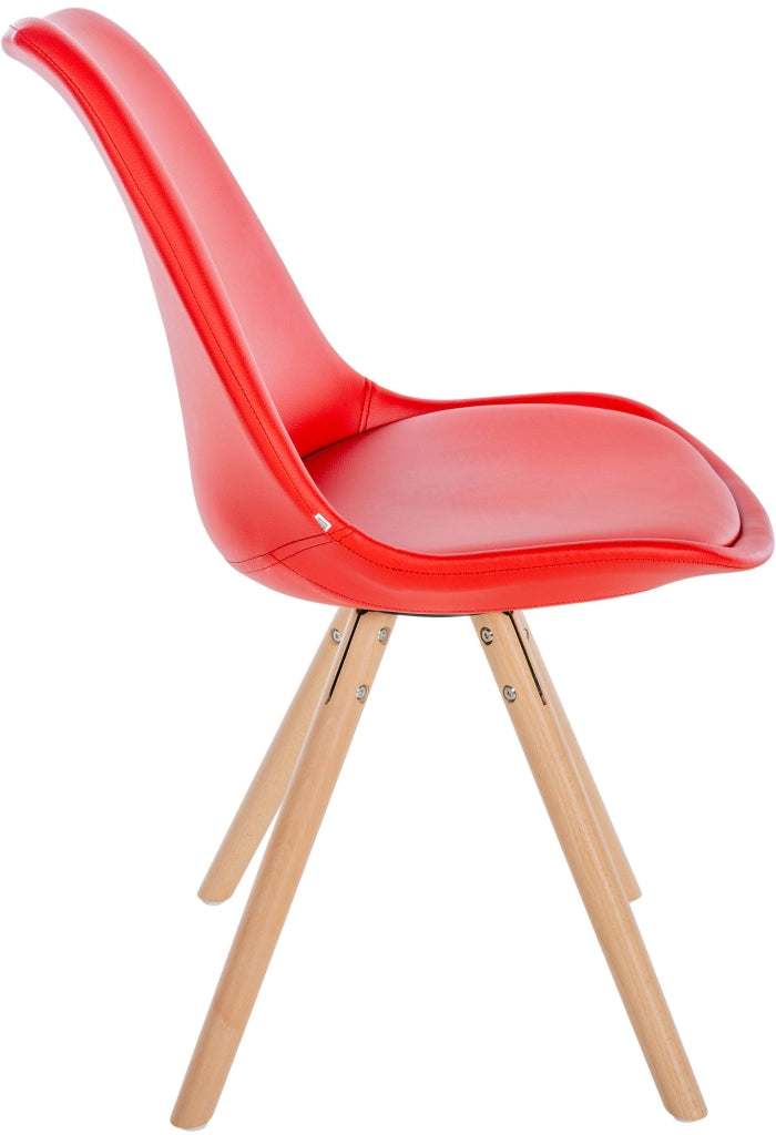 Sedia Sofia in similpelle rosso,natura (rotondo)