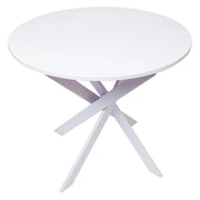 Tavolo da pranzo rotondo ZEN, 90x90x77cm, per 4 persone, Colore bianco opaco, Gambe in metallo laccato bianco opaco RF1143