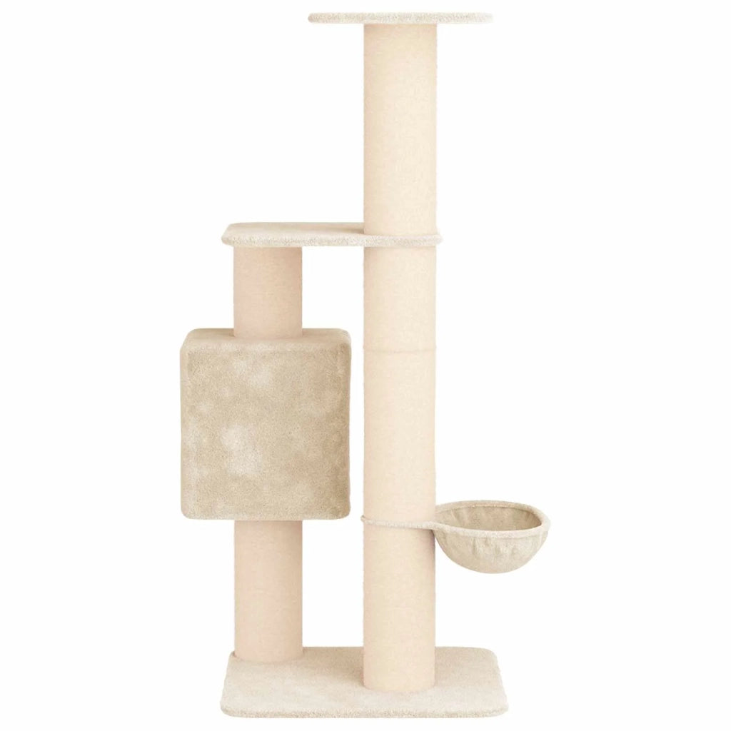 Albero per gatti con pali per graffiare in sisal Crema 137 cm 42033054