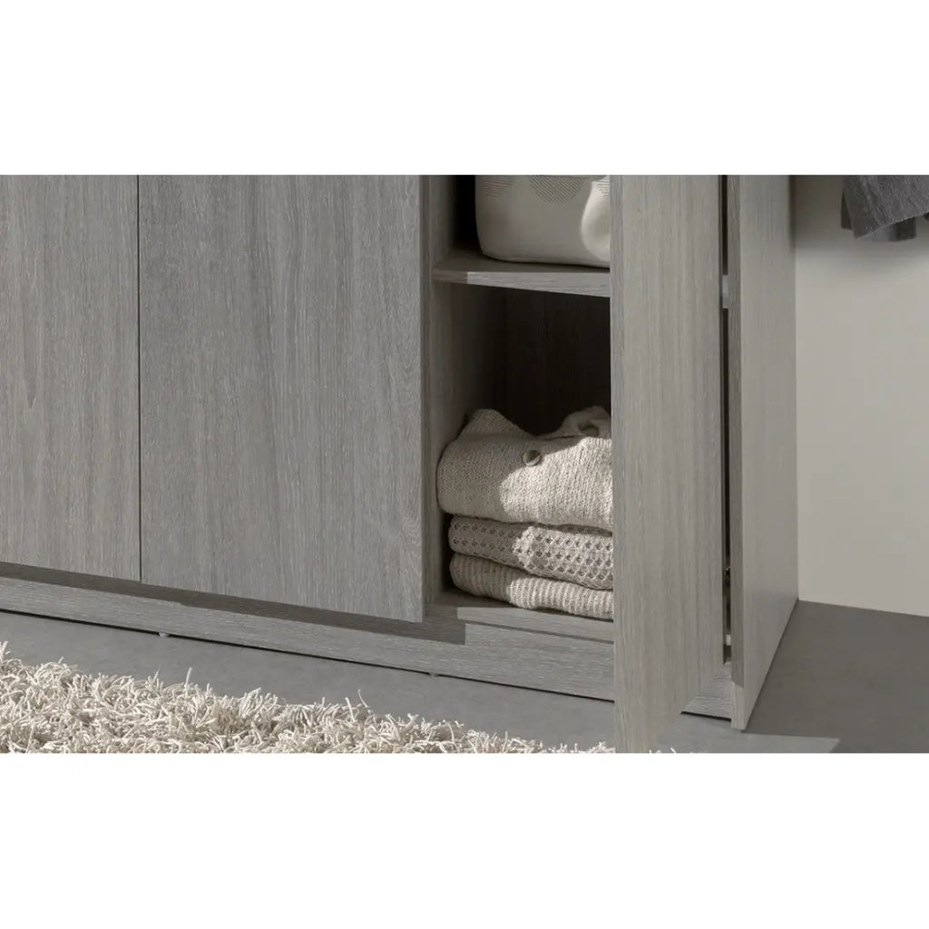 Armadio REY – 3 porte – 120×180 cm – Legno grigio chiaro – Stile scandinavo