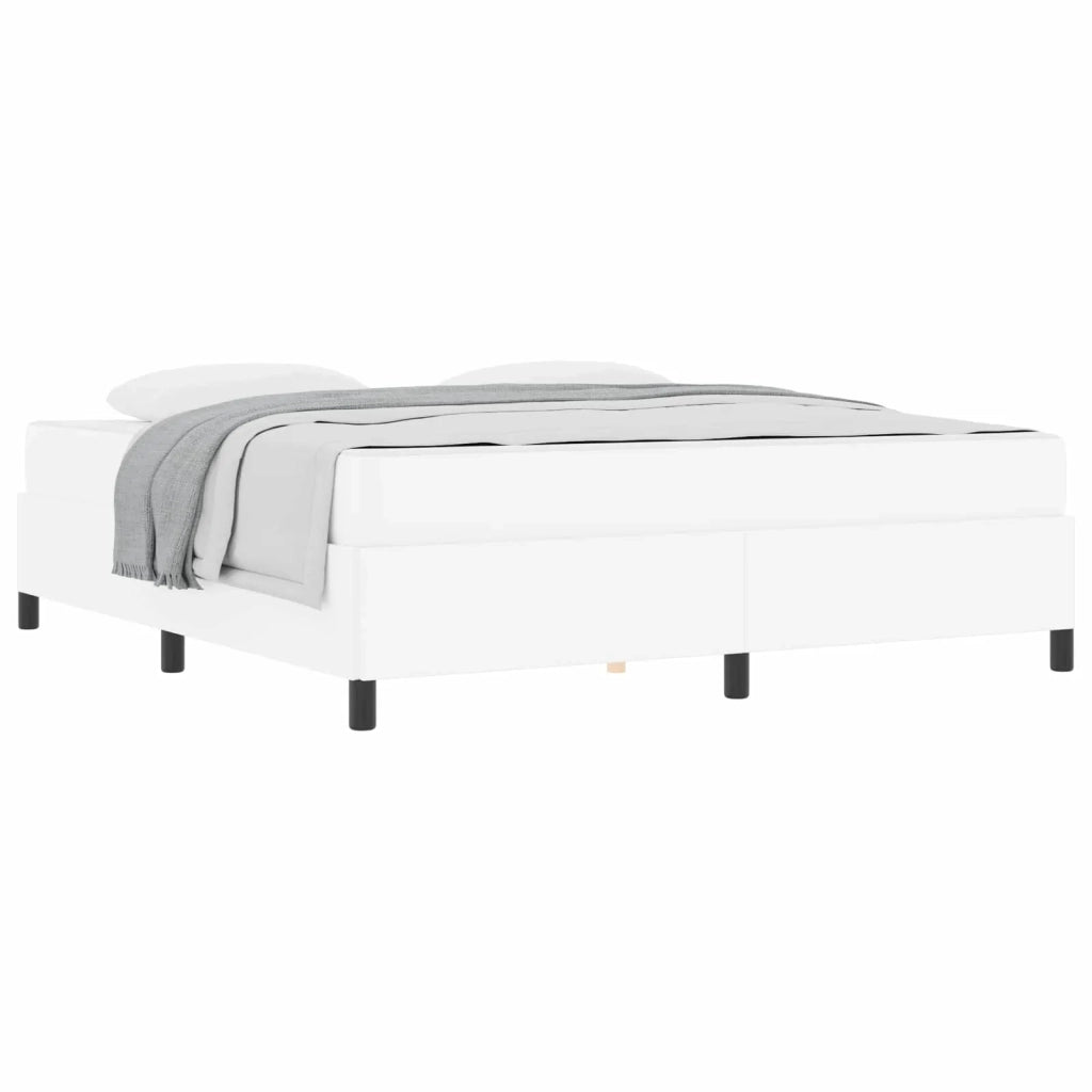Struttura del letto con materasso Bianco 180 x 200 cm Tessuto