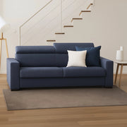 Action, Divano Letto 3 Posti Sfoderabile Made in Italy, 220x95 cm blu