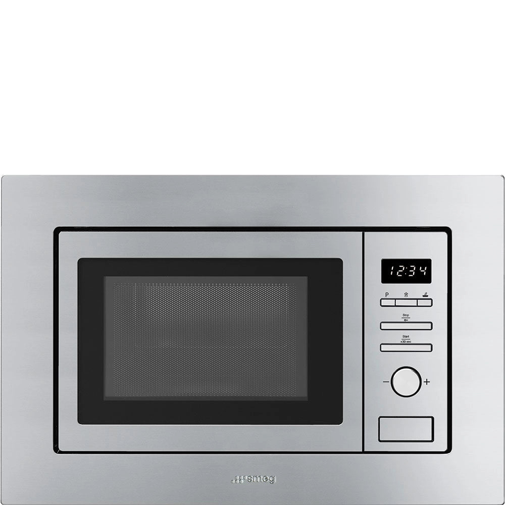 Smeg fmi020x forno a microonde da incasso, estetica universale, inox, 20 litri