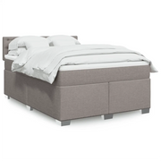 vidaXL Giroletto a Molle con Materasso Tortora 160x200 cm in Tessuto