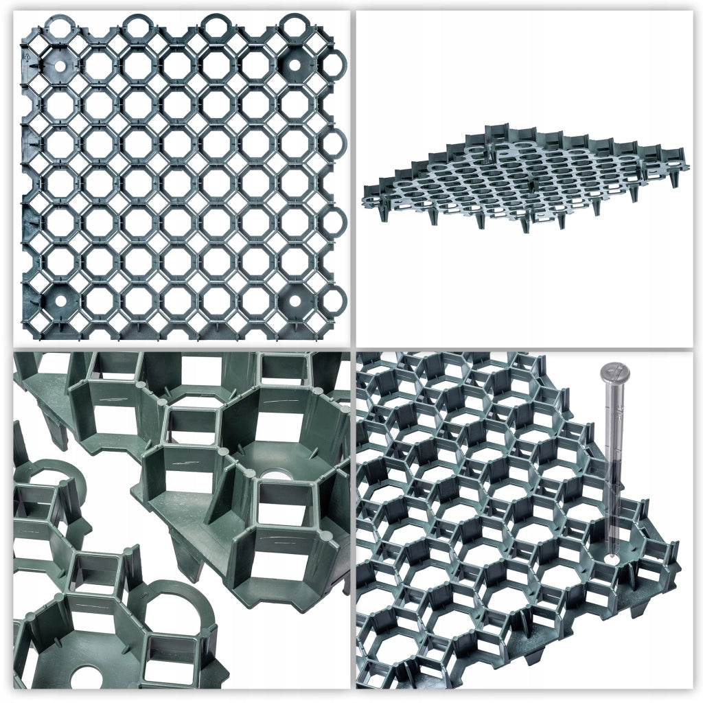 Griglia di parcheggio KADAX Geogrid per prato 50x50x3,5 Parcheggio da giardino 530 T/M2