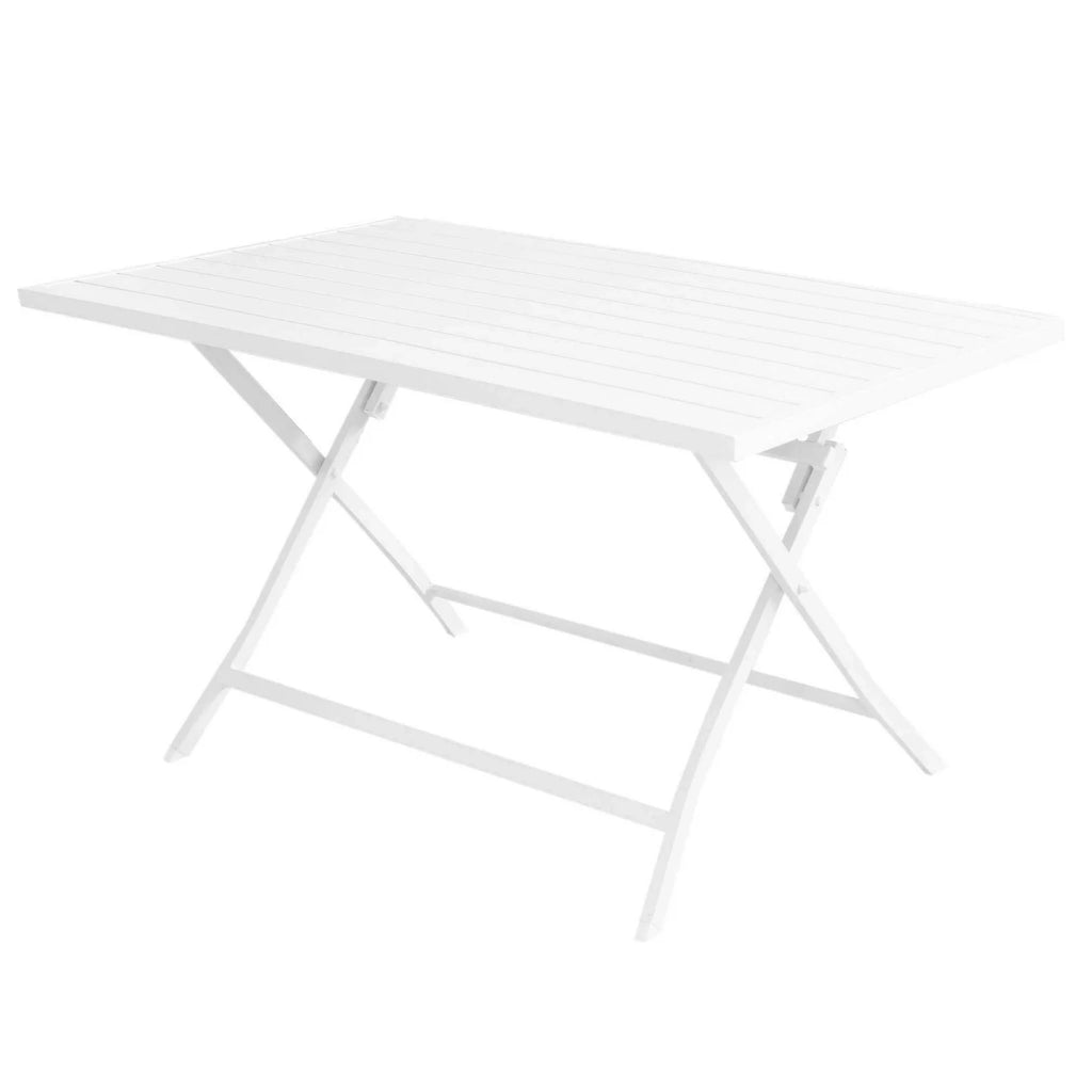 Tavolino pieghevole in alluminio 77x130x73h cm colore Bianco mod. Alabama