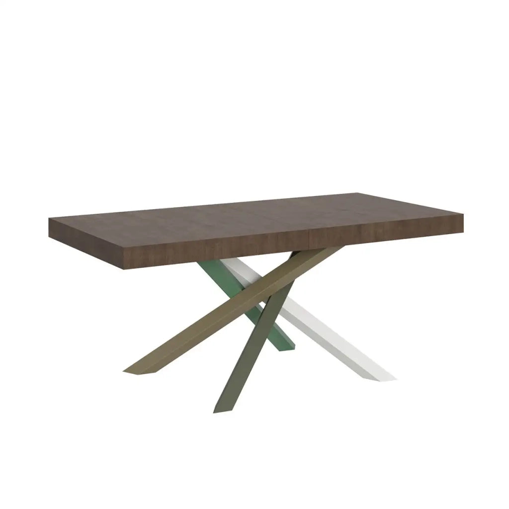 Tavolo allungabile 200/460x90 cm Volantis colore noce gambe multicolore 4/A