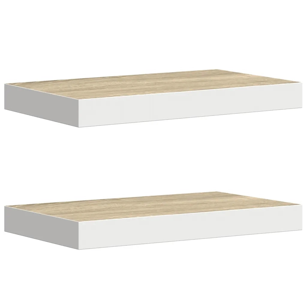 Scaffali a Parete 2 pz Rovere e Bianco 40x23x3,8 cm in MDF 326571