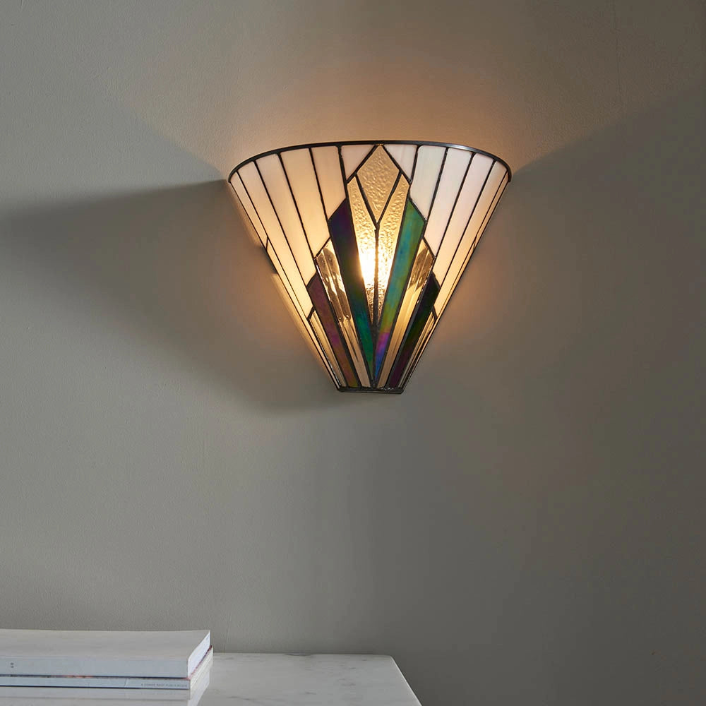 Applique Tiffany Astoria in vetro multicolor E14 40W