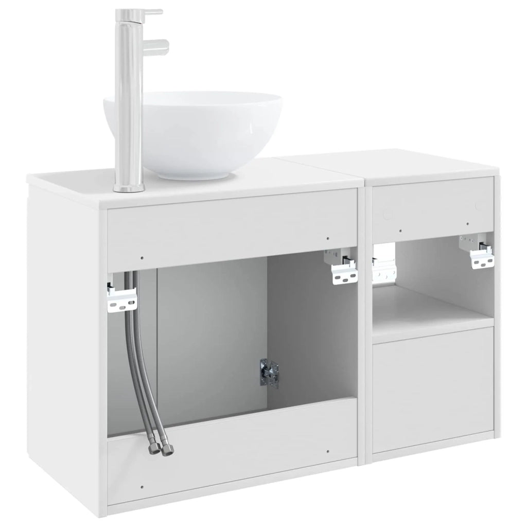 Set di mobili per il bagno 2 pz Bianco Legno ingegnerizzato 3404024