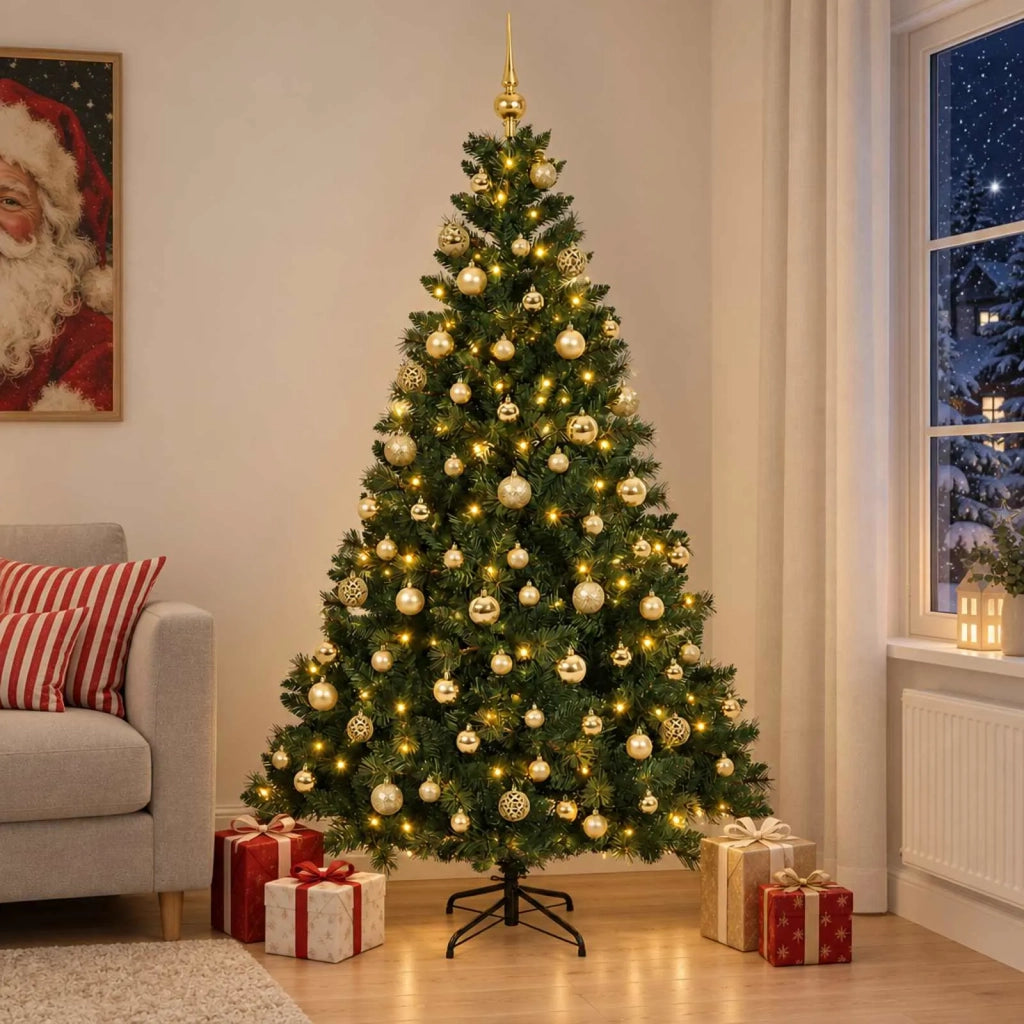 Albero di Natale Artificiale con Palline 210 cm 300 LED 3466534
